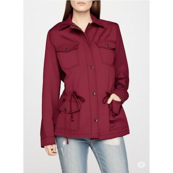 Mudd Jackets & Blazers - Mudd Women's Utility Chore Barn Jacket size XL Burgundy Cargo